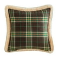 thumbnail image 1 of Christmas Plaid Decorative Throw Pillow Covers Scottish Tartan Cushion Case White Fuzzy Buffalo Checkered Pillowcase for Farmhouse Home Holiday Decor Green and Brown, 18 x 18 Inches, 1 of 5