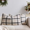 thumbnail image 1 of Christmas Plaid Decorative Throw Pillow Covers, Scottish Tartan Plaid Lumbar Throw Pillow Covers, for Farmhouse Home Holiday Decor Red and Green, 11.81"×19.69", 1 of 6
