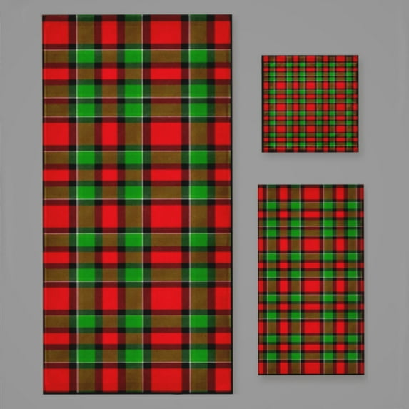 Christmas Plaid Or Holiday Tartan Pattern Bath Towel Sets For Bathroom Hand Towels Fingertip Towels 3 Piece Soft Absorbent For Bathroom Kitchen Hotel Beach