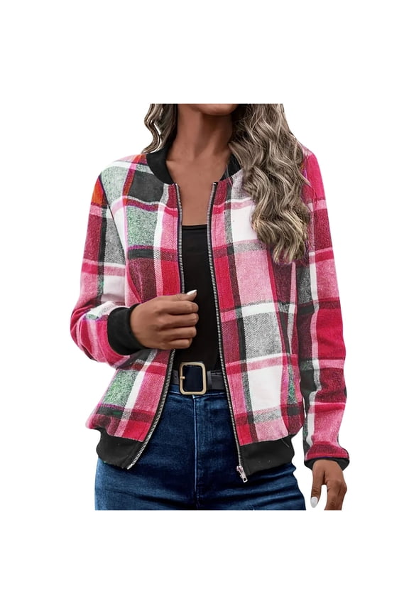for Women Winter Warm Zip Up Jackets with Pockets Lightweight Ladies Full Zipper Sweatshirts No Hood