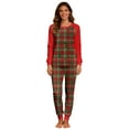 thumbnail image 1 of Christmas Plaid Loungewear for Women Long Sleeve Crew Neck Shirt and Bottom Christmas Sleepwear Cozy Xmas Nightwear Relaxed Fit Pajama Set Festive Nightwear Loose Fit Pjs, 1 of 5