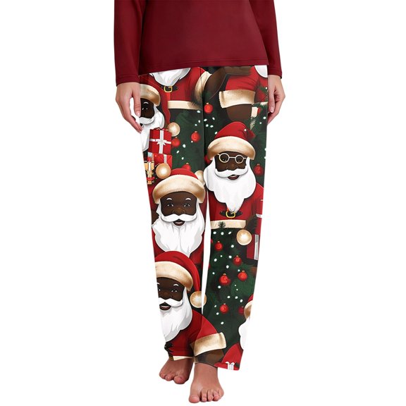 Christmas Plaid Pajama Pants for Women Plus Size Casual Sleep Pants Loose Fit Elastic Waist Lounge Trousers S-5XL 