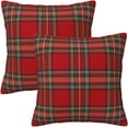 thumbnail image 1 of Christmas Plaid Pillow Covers 20x20 Inch Set of 2 Scottish Tartan Farmhouse Throw Pillow Case Cushion Cover for Sofa Couch Home Decor, Red and Green, 1 of 6