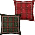 thumbnail image 1 of Christmas Plaid Pillow Covers Red Green Xmas Buffalo Checkered Throw Pillow Covers 16x16 Set of 2 Winter Tartan Snowflakes Pillow Case for Holiday Decor Couch Sofa, 1 of 6