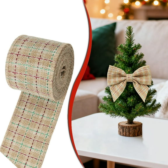 Christmas Plaid Ribbon, Plaid Christmas Ribbon for Christmas Tree Decor, Wired Edge Wrapping Ribbons, Tartan Plaid Ribbon for Bows, Ideal for Gifts, Wreaths DIY Decor Use