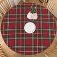 thumbnail image 1 of Christmas Plaid Round Fitted Tablecloth with Elastic for 48-52 Inch Tables Red Green Buffalo Checkered Fitted Table Cover Waterproof Winter Holiday Theme Farmhouse Indoor Outdoor Patio Picnic Party, 1 of 4