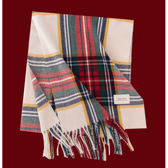 Christmas Plaid Scarf, 200cm Long Soft Winter Wrap, Cozy Shawl & Neck Warmer,37*200cm,rainbow green grid