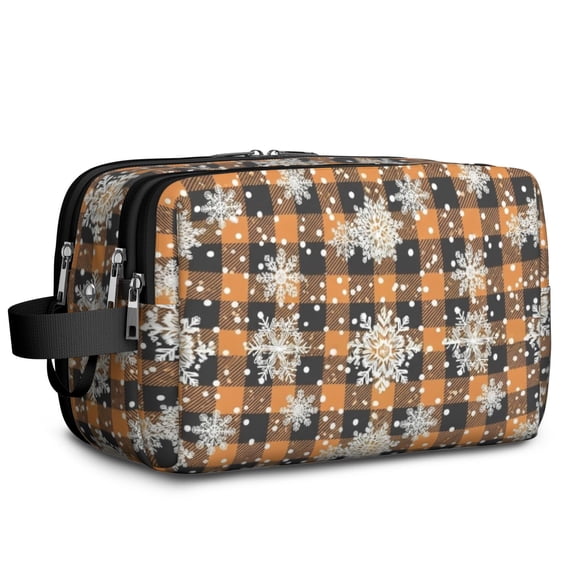 Christmas Plaid Snowflake Pattern Travel Toiletry Bag, Shaving Bag with ...