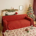 thumbnail image 1 of Christmas Plaid Sofa Blanket - Classic Color Non-Slip Full Cover Sofa Cover Warm Throw, Multi-Purpose Plush Blanket for Christmas Sofa Decoration Home Living Room, 1 of 6