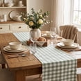 thumbnail image 1 of Christmas Plaid Table Runner 13 x 108 Inch, Green and White Checkered Farmhouse Decoration for Fireplace Kitchen Dining Room Home Party Display, Holiday Table Cover for Seasonal Celebration, 1 of 4