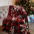 thumbnail image 1 of Christmas Plaid Throw Blanket Red Black Plaid Flannel Fleece Tartan Blanket 50" x 60" Soft Warm Winter Snowflake Blankets for Bed Couch Decor, 1 of 7