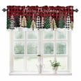 thumbnail image 1 of Christmas Plaid Tree, Kitchen Valances for Windows 54x18 Inch Kitchen Curtains Valances Rod Pocket Buffalo Check Red Green Snowflake Bathroom Window Valances for Window Treatment Decor, 1 of 6