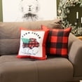 thumbnail image 1 of Christmas Plaid & Truck Decorative Throw Pillow Set of 2 Square 18" x 18" Red for Couch, Bedding, 1 of 5
