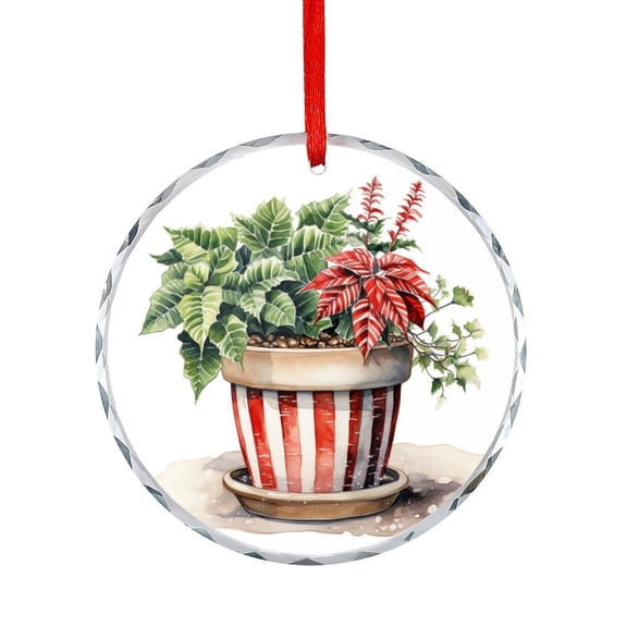 Christmas Plant Xmas Ornament Unique Home Decor Merry Christmas Winter Xmas Christmas Ornament Round Glass