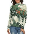 thumbnail image 1 of Christmas Plants Women's Turtleneck Sweater Long Sleeve Ribbed Fitted Turtle Neck Casual Fall Winter Collection Top S, 1 of 4
