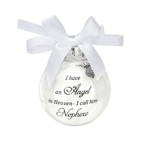 Christmas Plastic Ball Angels Commemorate Ornaments in Heaven Hanging Ball Decoration for Window Garden Lawn 1Piece White