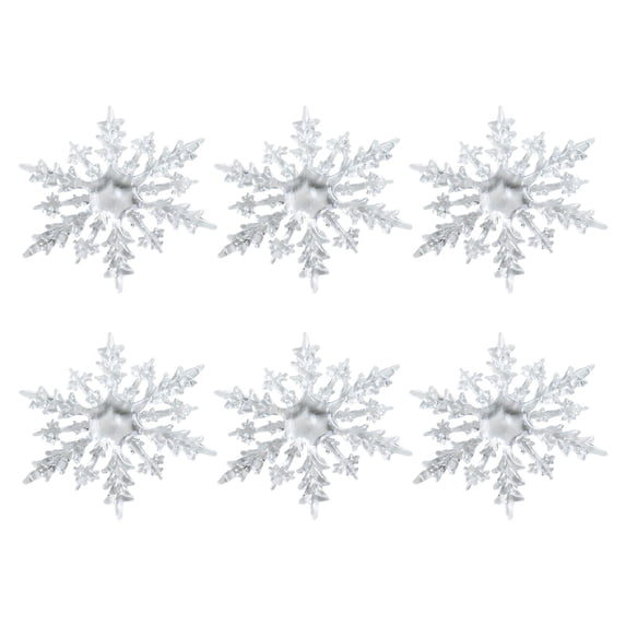 Christmas Plastic Icicle Ornaments, Ongmies 6Pcs Snowflake, Teardrop & Pendant Designs for Christmas Tree Decor, Christmas Decorations Outdoor