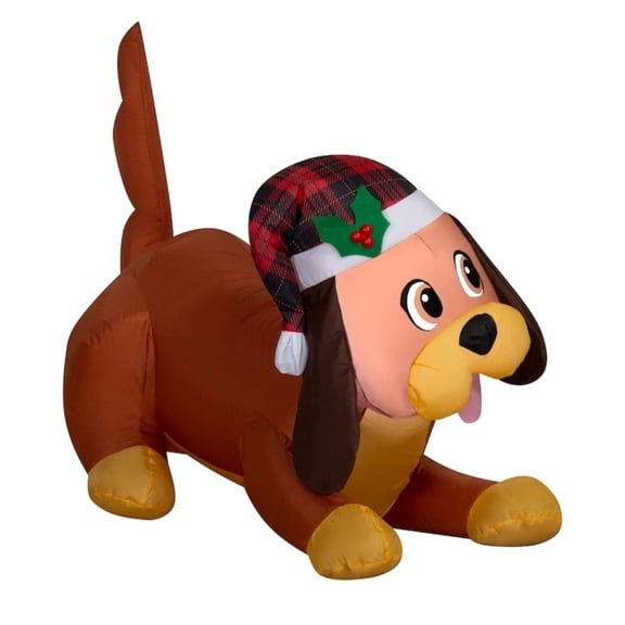 Christmas Playful Beagle Dachshund Dog Inflatable Lighted 2.5 ft