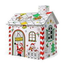 Christmas Playhouse Color, Kids Cardboard Coloring House☃ Diy House, T9Q8