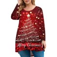 thumbnail image 1 of Christmas Plus Size Blouses for Women 4x-5x Plus Size Tunics V Neck Long Sleeve Plus Top Snowman Print Dressy Casual Tshirt 4x Womens Plus Size Clothes, 1 of 5