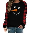 thumbnail image 1 of Christmas Plus Size Shirts for Women Xmas Gnome Print Long Sleeve Plaid T-Shirt Crewneck Casual Graphic Top Sweatshirt, 1 of 4