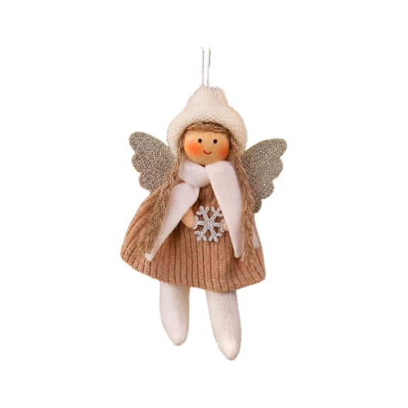 Christmas Plush Angel, Angel Wings Hanging Dolls Decor, for Christmas Tree Gift Festival Wedding, Pink