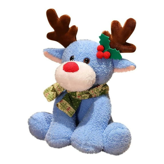 Christmas Plush Animal Doll - Cute Reindeer Stuffed Toy for Kids, Soft Holiday Throw Pillow for Bedroom Decor & Festive Gifts