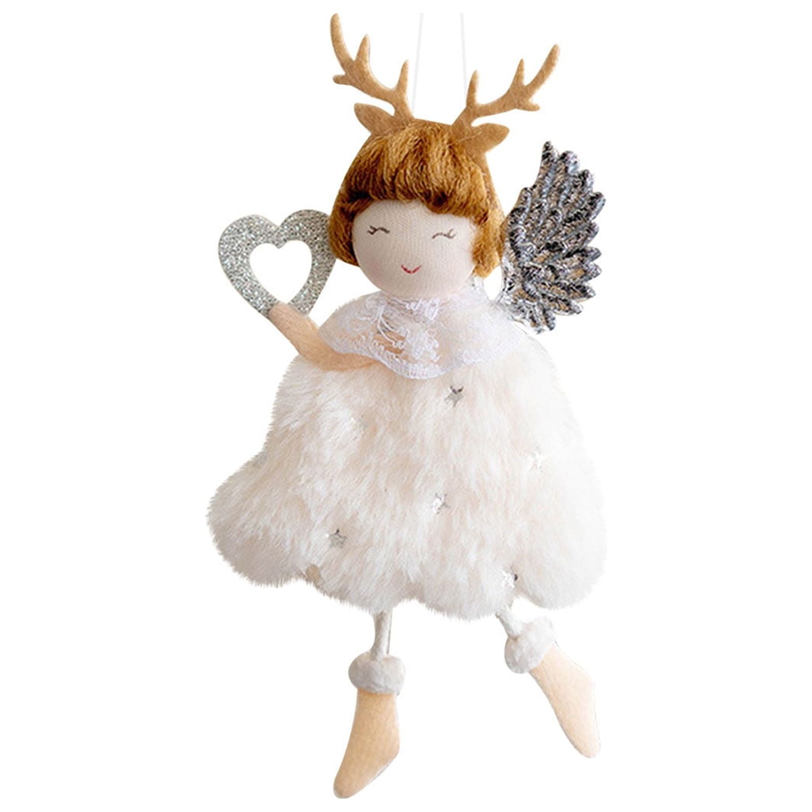 Christmas Plush Antler Angel Girl Pendant Christmas Tree Pendant