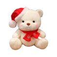 thumbnail image 1 of Christmas Plush Bear Doll 11.8in – Jointed Sleeping Teddy Toy for Kids & Adults – Soft Cotton Stuffed Animal for Holiday Gift or Home Decoration, 1 of 5