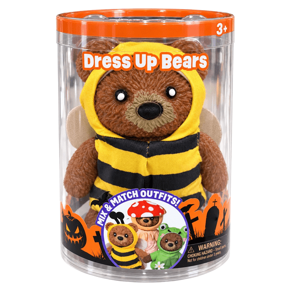 Christmas Plush Bear Squeeze Toy with Removable Bumble Bee Hoodie, 2026 New Soft Dress Up Bear Stress Relief Fidget Toy for Essential Christmas Gift Giving,The best Christmas plush gift for children