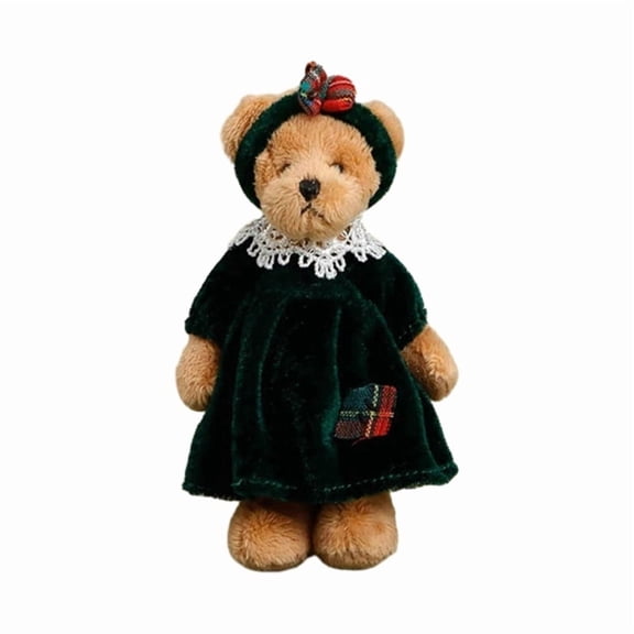 Christmas Plush Bear Toy Holiday Decor Festive Designs for Home Farmhouse Warm and Lovely Feel Kids Playing Toy