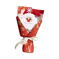 Christmas Plush Bouquet With Santa Claus Doll, 5.9-Inch Holiday Flower Arrangement