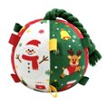 Christmas Plush Dog Toy Ball Built‑in Bell Interactive Tug Fetch Toy ...