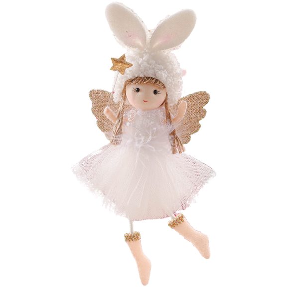 Christmas Plush Doll Angle Girl Ornament Hanging Decor For Tree Festive