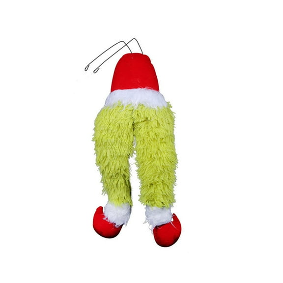 Christmas Plush Doll Decorations, Green Elf Head Arms Legs for Christmas Tree Toppers, Pose-able Plush Doll Tree Topper Hanging Ornaments