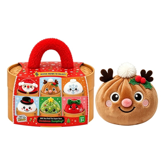 Christmas Plush Dumpling Squishy Toy ,Squeeze Fidget Toy, Soft Stuffed Stress Relief Gift for Kids and Adults