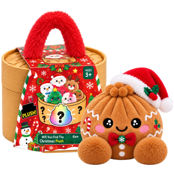 Christmas Plush Dumplings, Cute Holiday Dumpling Plush With Santa Snowman Penguin Gingerbread Tree and Festive, Soft Squeezable Plush Dumplings for Xmas Decor, Stocking Stuffers and Christmas Gifts