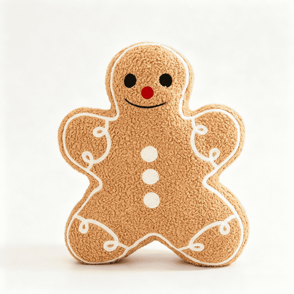 Christmas Plush Gingerbread Man Doll - Cute Gingerbread Man Stuffed Pillow for Sofa, Bedroom Decor, Fun Holiday Gifts