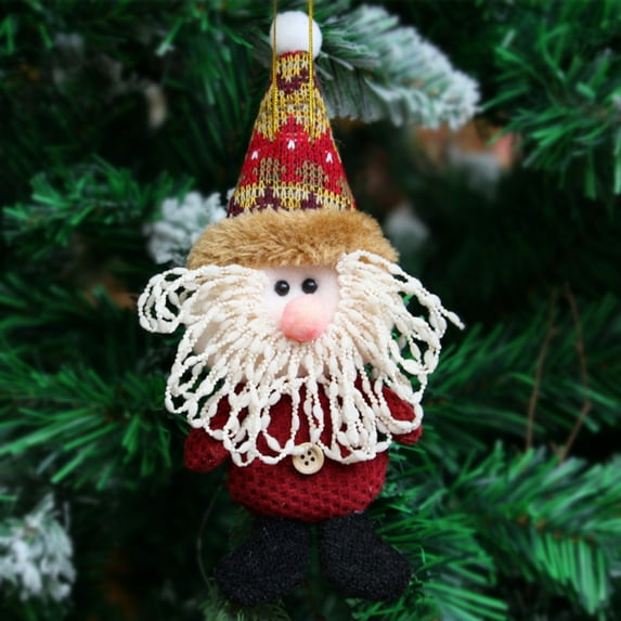 Christmas Plush Ornaments Santa & Snowman & Deer Dolls Christmas Decorations for Christmas Tree Pendant Holiday Party Decor, 5.9x2.4 Inch