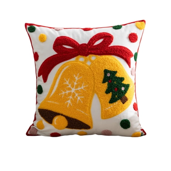 Christmas Plush Pillow Cover 18x18 Inches, Decorative Holiday Throw Cushion Sleeve for Living Room Sofa, Couch & Home Decor, 1 Pack