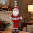 thumbnail image 1 of Christmas Plush Santa Claus Figurine with Retractable Telescopic Legs, Standing Xmas Holiday Decor Ornament, Festive Party Gift Doll, 1 of 7