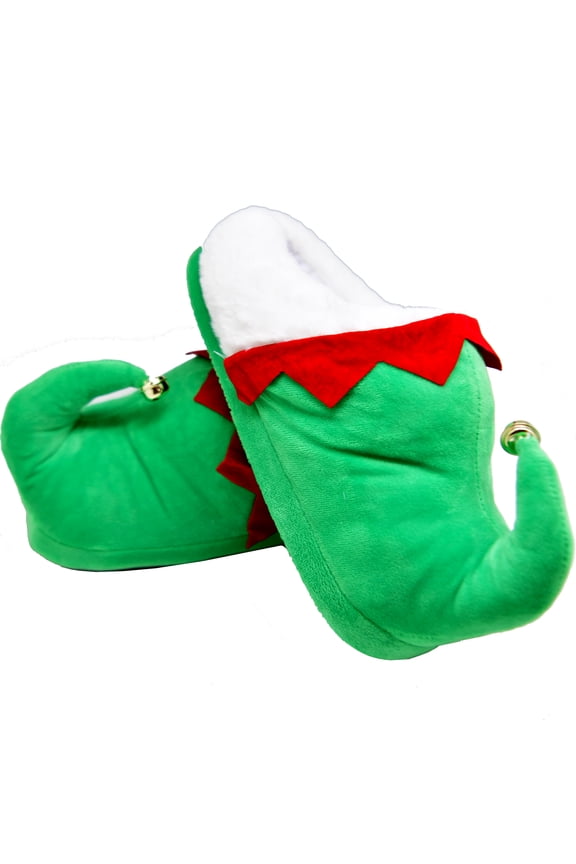 Christmas Plush Slippers for Adults Men & Women, Cute Elf Shoes for Family Party, Xmas Holiday Party Favor, Indoor Outdoor Wear