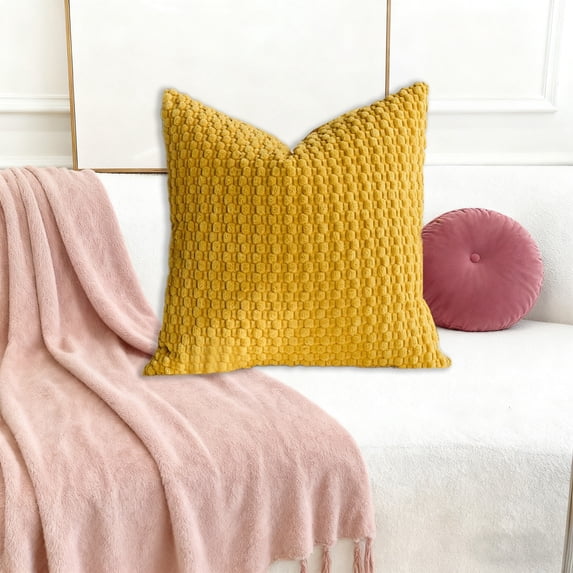 Christmas Plush Sofa Pillow Cover 17x17 Inch Three Dimensional Printed Decorative Pillowcase for Couch Bedroom Home Festival Holiday Decor Soft Polyester Spandex Cushion Case 1 Pack