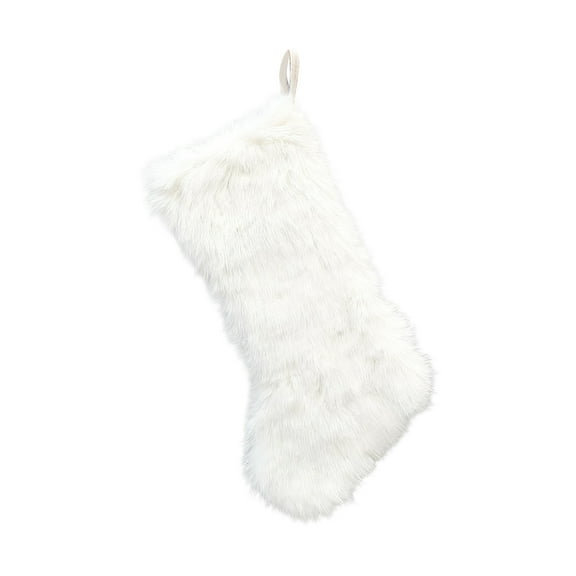 Christmas Plush Stockings Decoration 7 inch Solid Color Long Furry Socks Gift Bag Ornament for Wall Fireplace Door Xmas Tree Decor