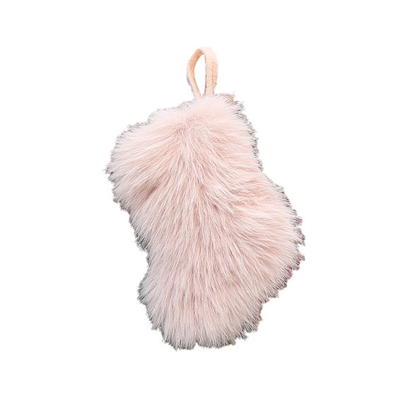 Christmas Plush Stockings Decoration 7 inch Solid Color Long Furry Socks Gift Bag Ornament for Wall Fireplace Door Xmas Tree Decor