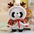 thumbnail image 1 of Festive Holiday Decor, 11.81 Inch Soft Stuffed Animal, Cute Panda Bear With Santa Hat, Christmas Gift Idea, Home Office Decoration, Seasonal Plush Toy, 1 of 6