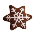 thumbnail image 1 of Christmas Plush Throw Pillow, Brown Snowflake 6-Chunky Star Shaped Stuffed Toy, 7.9 inch Single Pack Soft Decorative Cushion, Xmas Home Sofa Bedroom Party Holiday Decor for Kids Family Gift, 1 of 5
