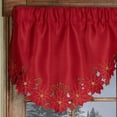 thumbnail image 1 of Christmas Poinsettia Ascot Valance - Red, Gold, Green - Fine Window Treatment for your Kitchen, Dining Room - Holiday Embroidery Polyester Ascot Valance 24 x 20, 1 of 1