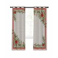 Christmas Poinsettia Blackout Curtains 39 Inches Length, Xmas Red ...