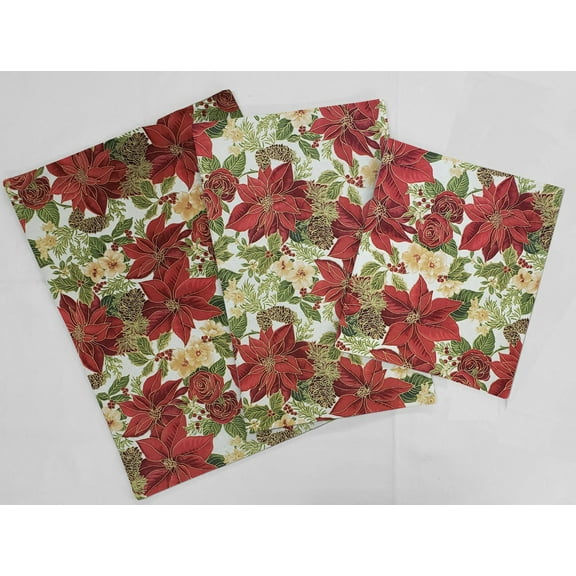 Christmas Poinsettia Countertop Appliance Slider Mats by Penny's Needful Things - Medium